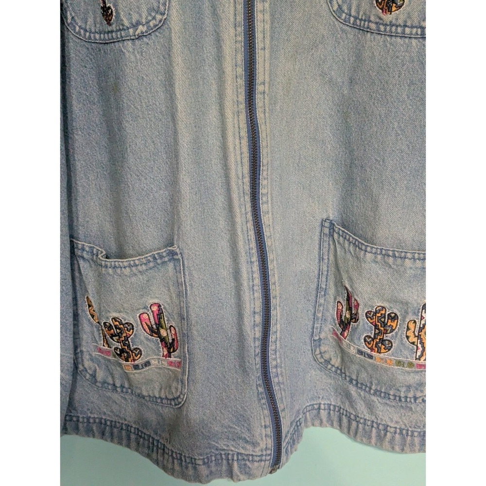 Denim Jacket Women's Passion-1 Zip Up Size XL 100% Cotton Vintage - Picture 4 of 13